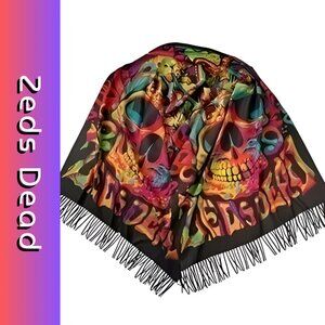 Multicolor Zeds Dead Skull Official Merchandise Dime Time Pashmina Scarf